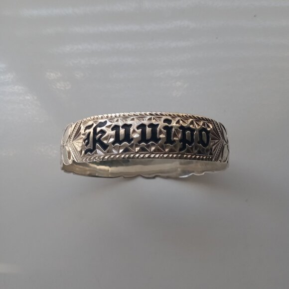 Sterling Silver Kuuipo Bangle Hawaiian Bracelet - Picture 1 of 8